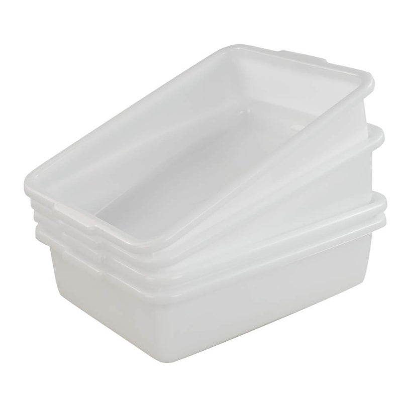 AnnkkyUS 4-pack Bus Tubs Commercial, 8 L White Plastic Wash Basin Bus Box - Image 2